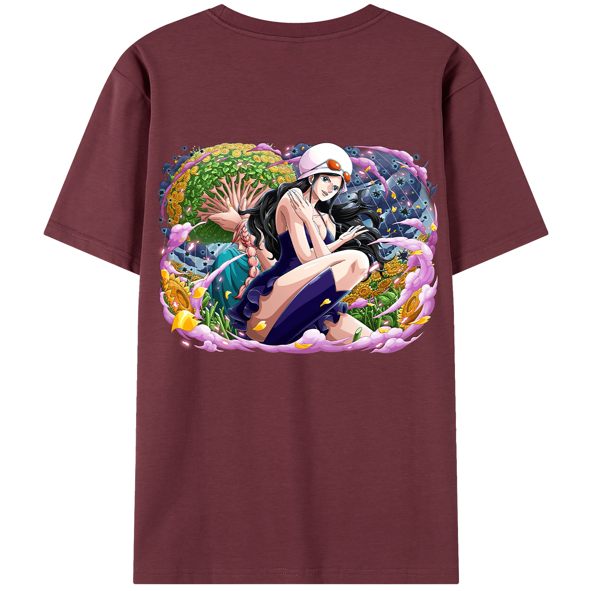 ワンピース ニコ・ロビン ONE PIECE Nico Robin 綿100％半袖Tシャツ（背面プリント）